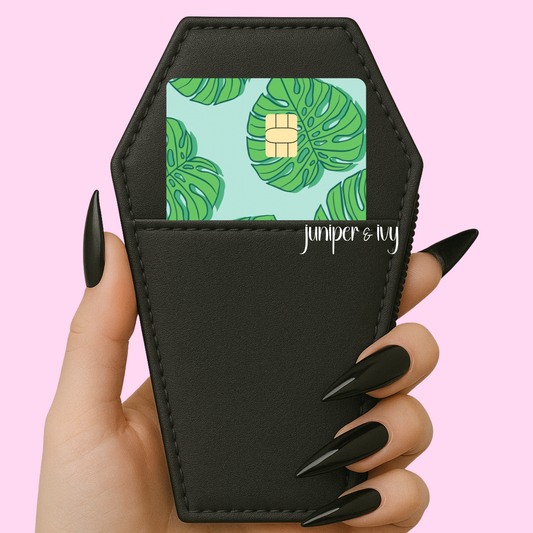monstera leaf credit card skin