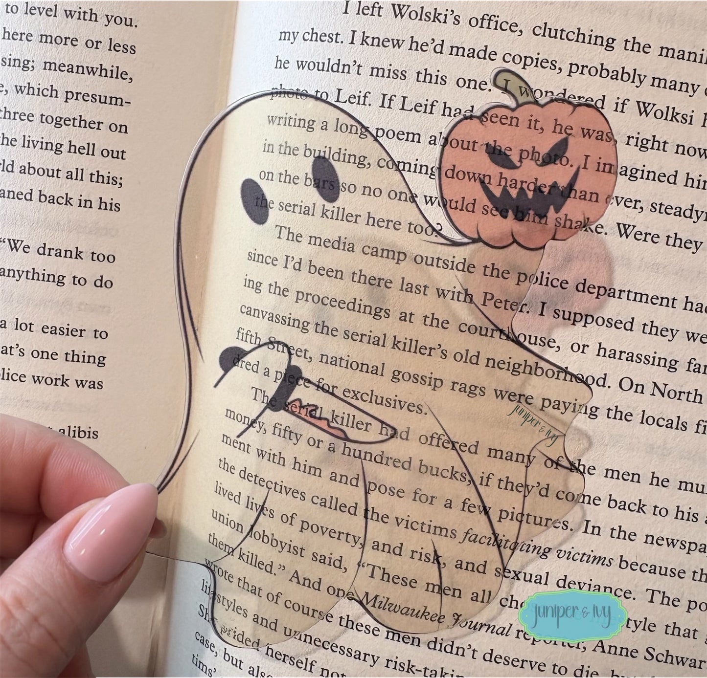 Vintage ghost transparent bookmark
