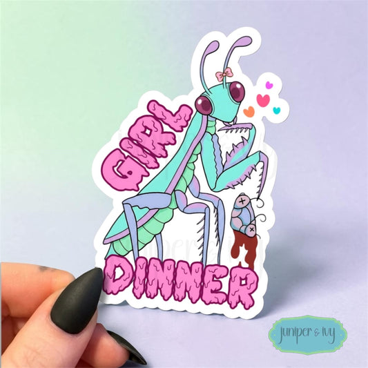 Girl dinner mantis sticker