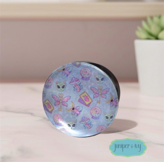 Spooky cute glass dome phone grip