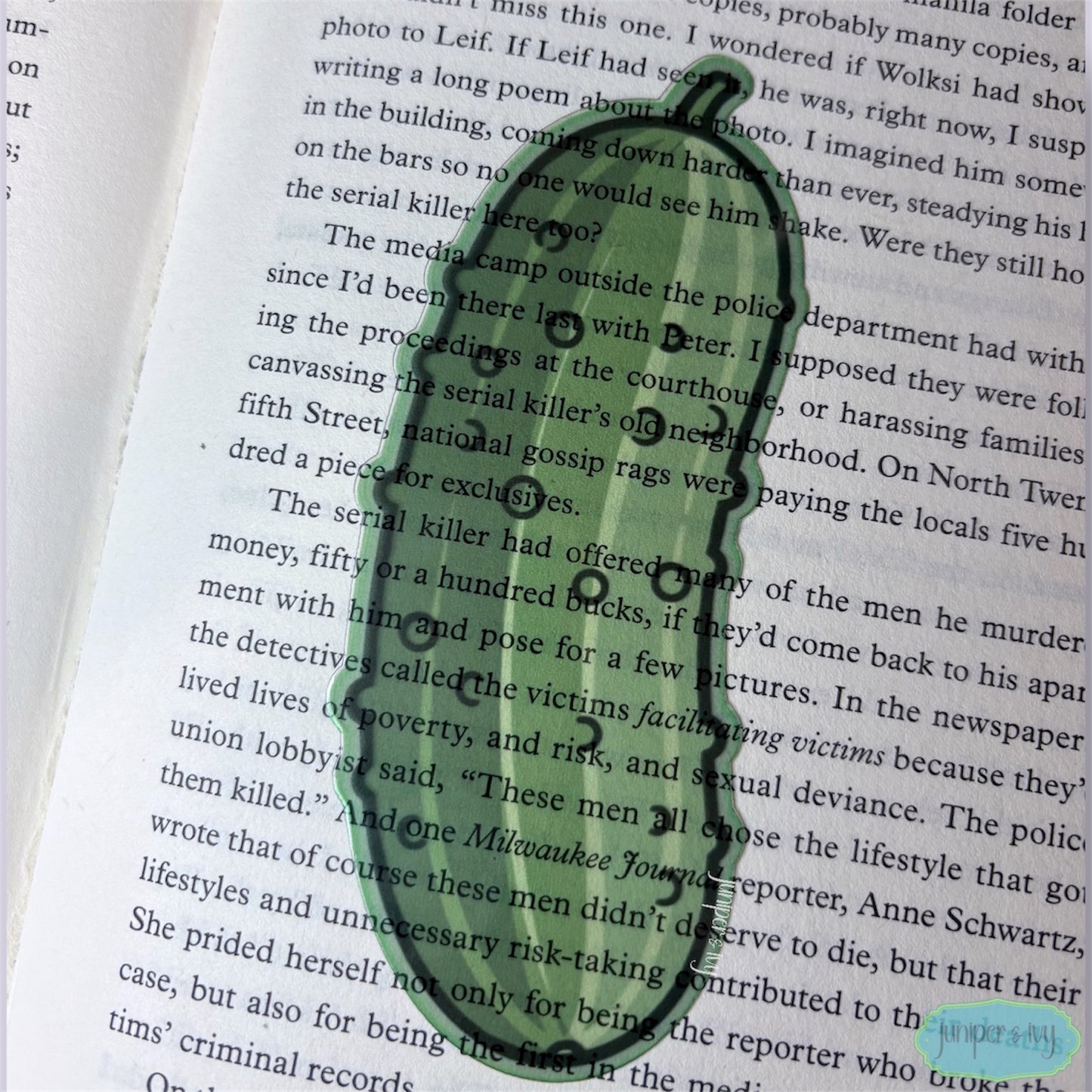 Pickle transparent bookmark