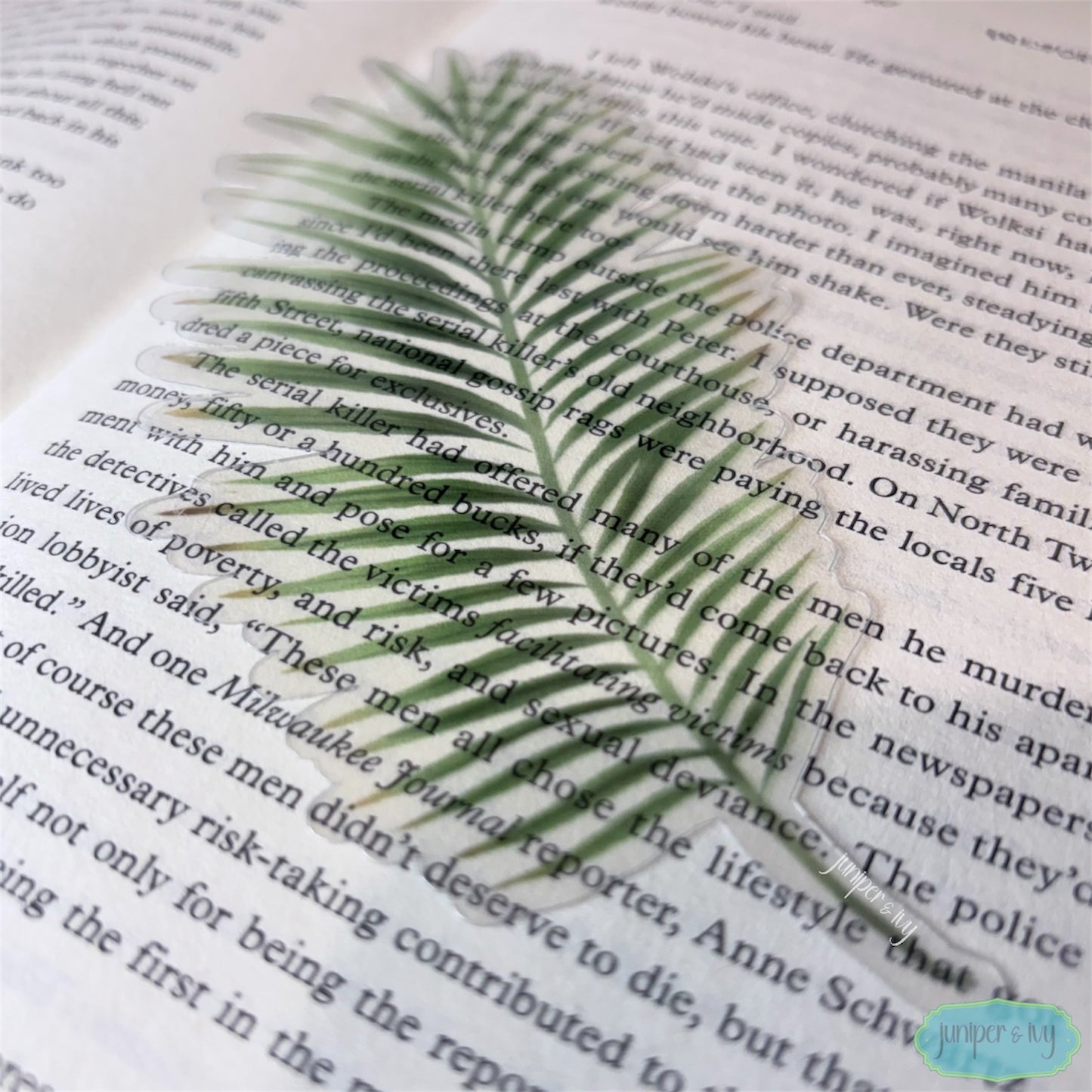 Monstera leaf transparent bookmark