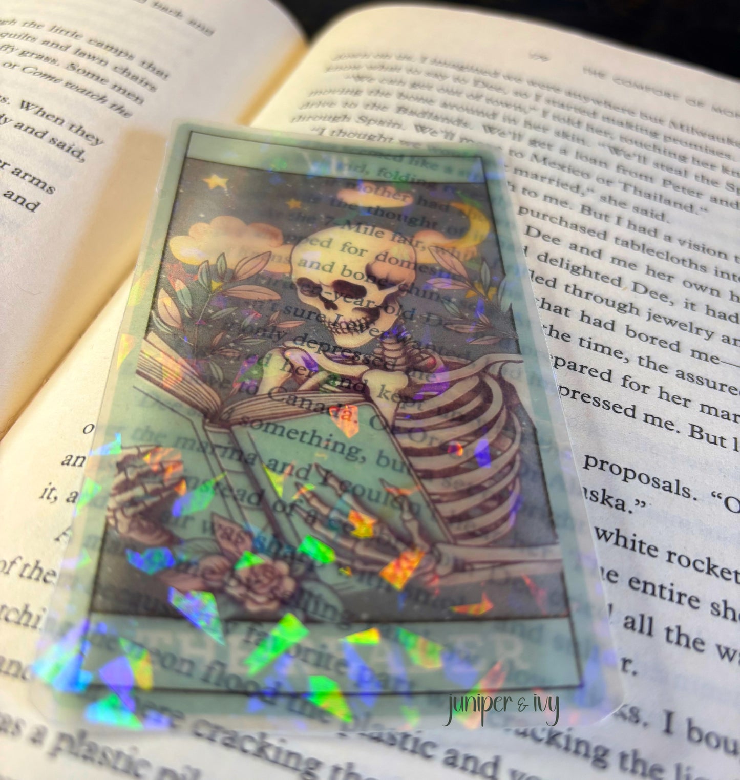 Holographic rainbow transparent tarot card bookmark