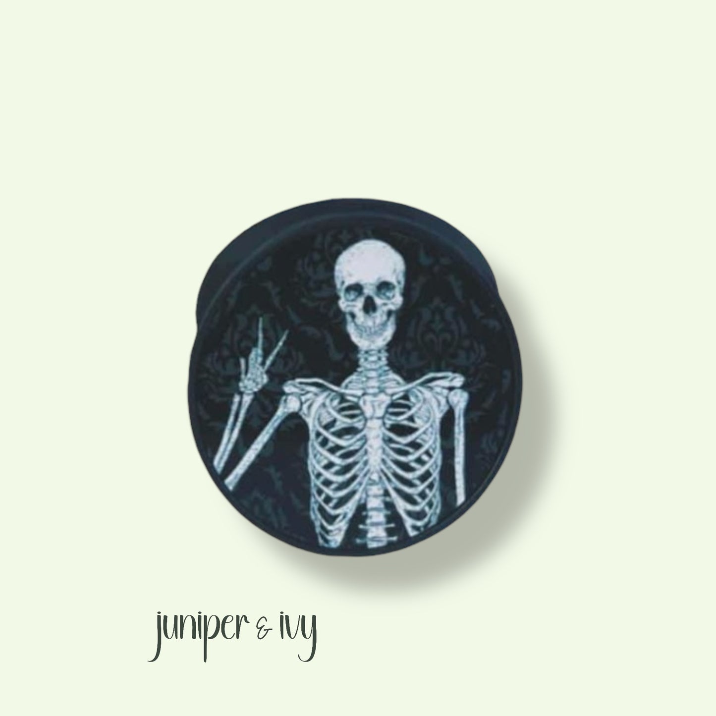 Skeleton peace phone grip