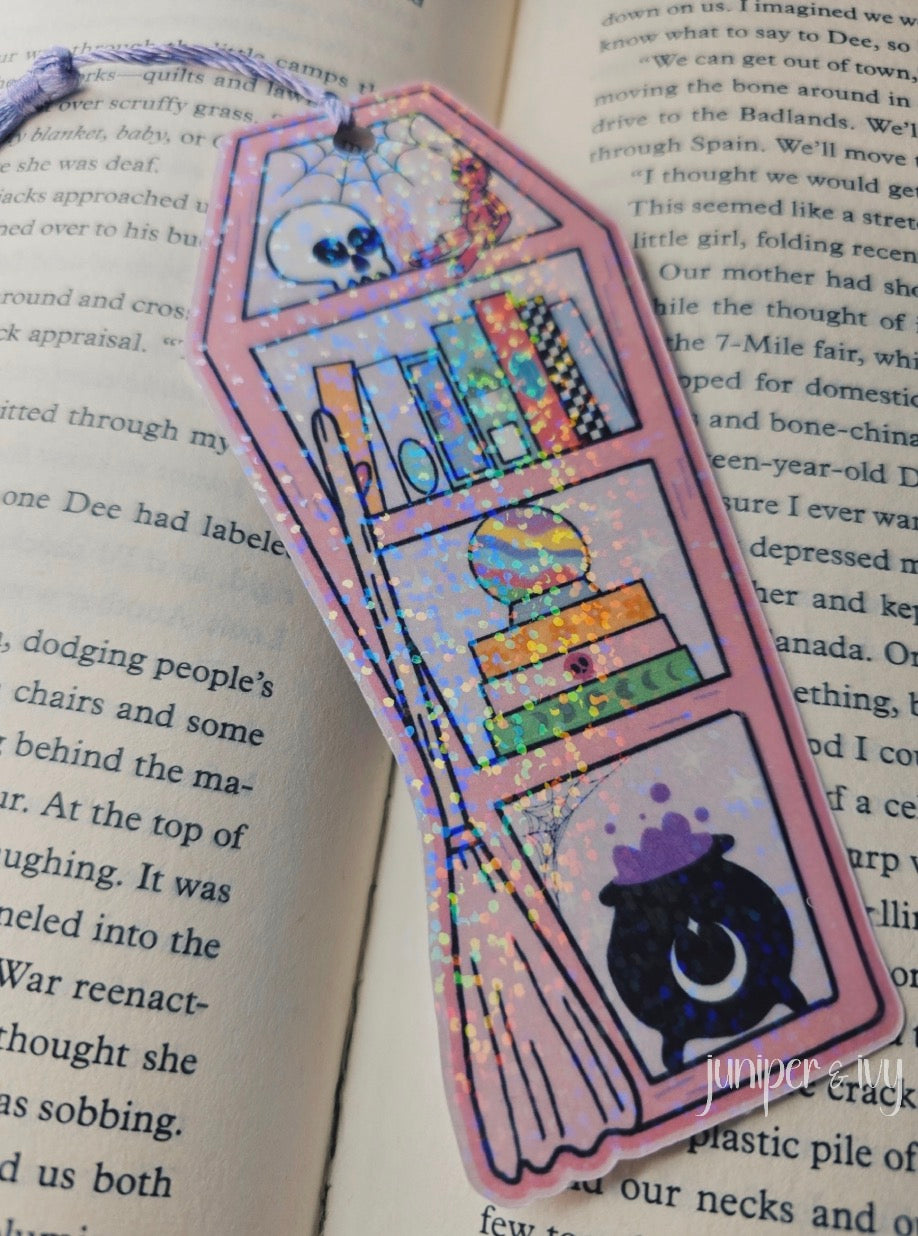 Spooky bookshelf bookmark