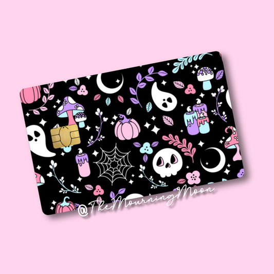 Spooky pattern credit card skin