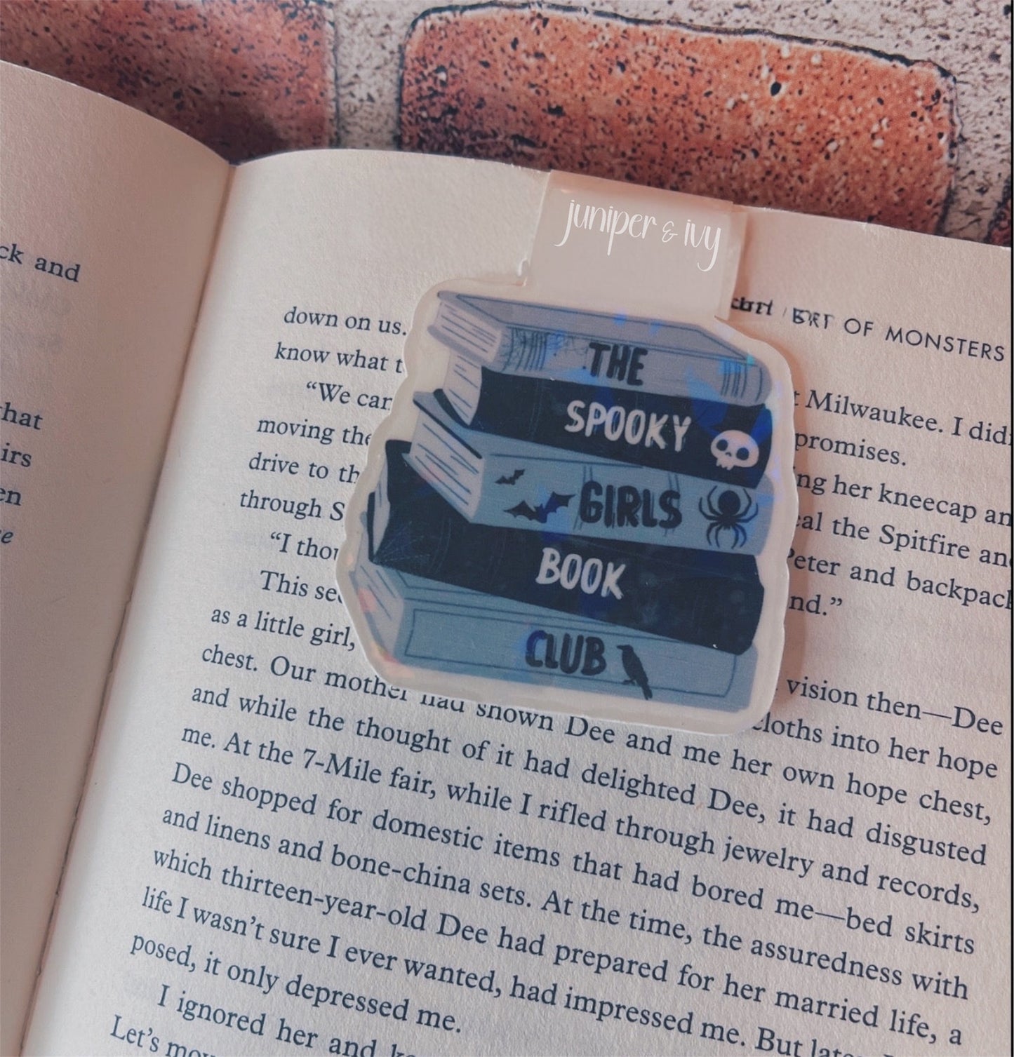 Spooky girls bookclub magnetic bookmark