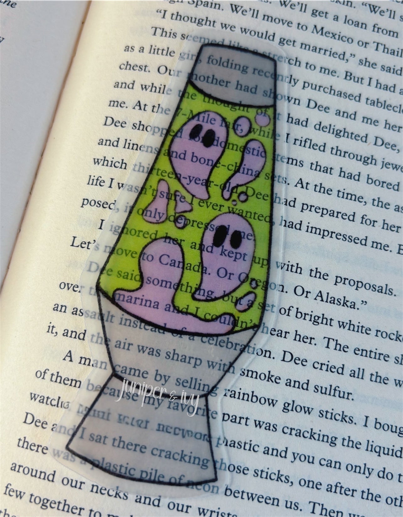 Ghost lava lamp bookmark