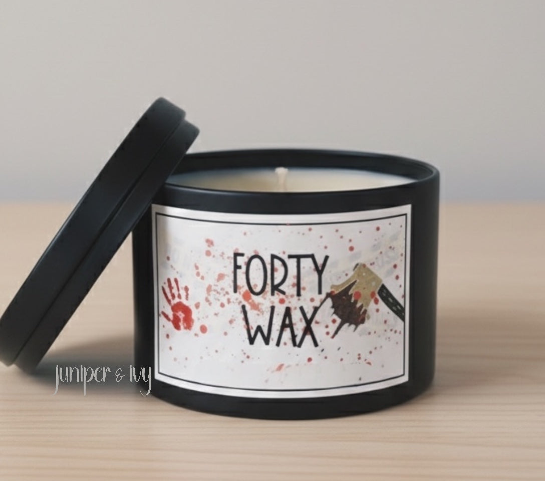 Forty wax candle