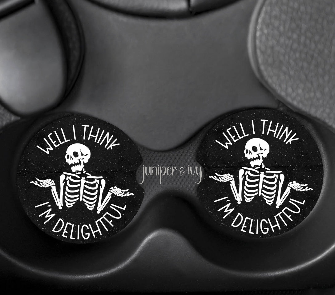 I think I’m delightful car coasters