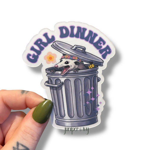 Girl dinner trash possum magnet