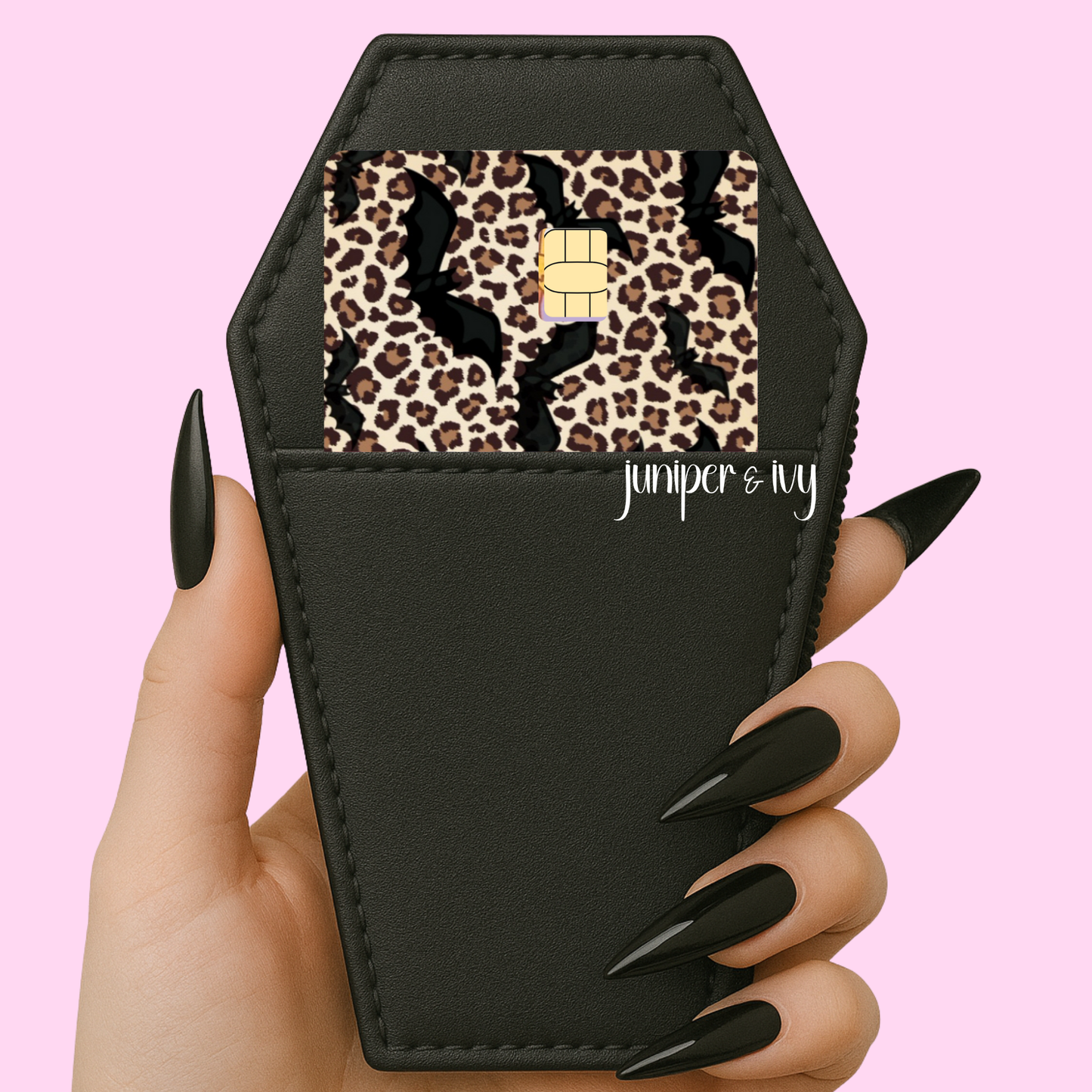 Leopard bat credit card skin
