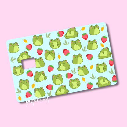 Frogs and strawberries credit card skin