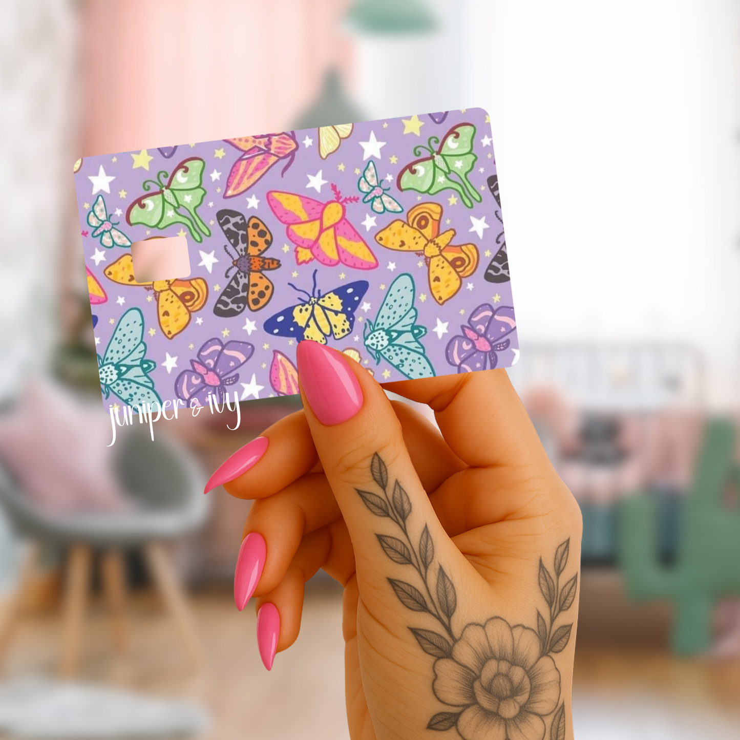 Purple moth credit card skin