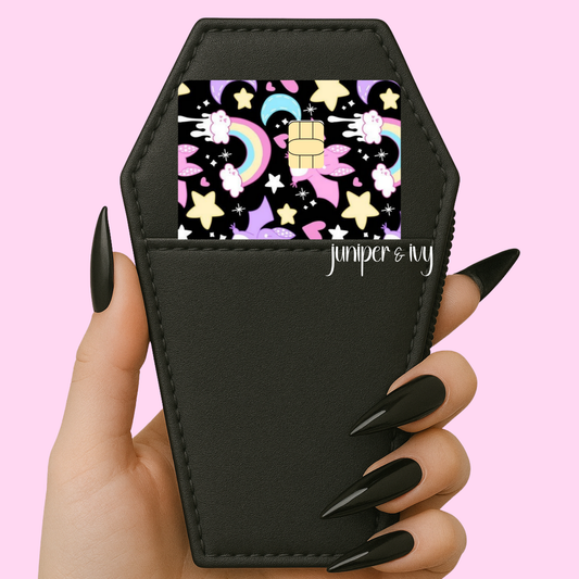 Bats and rainbows credit card skin