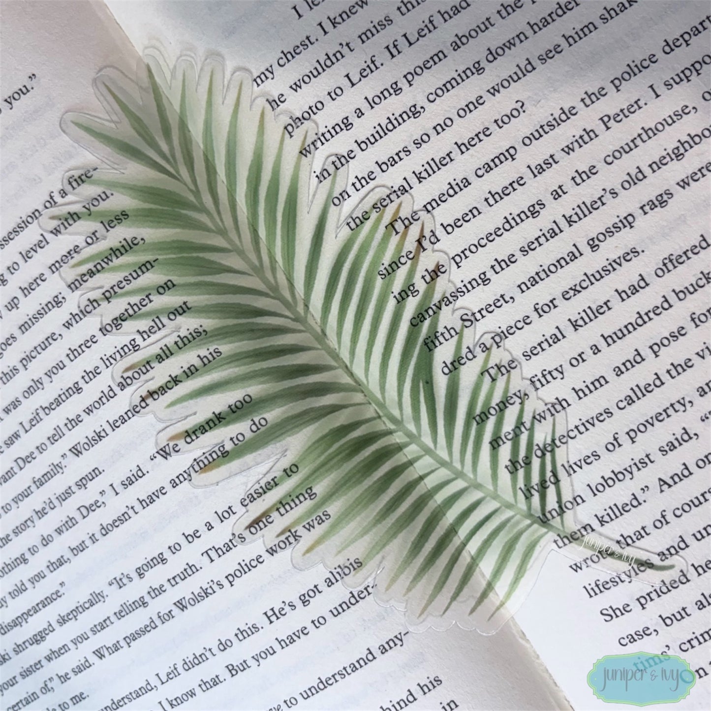 Monstera leaf transparent bookmark