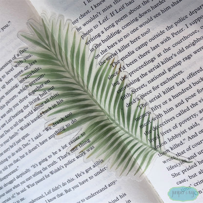 Monstera leaf transparent bookmark