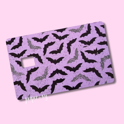 Pastel purple bats credit card skin
