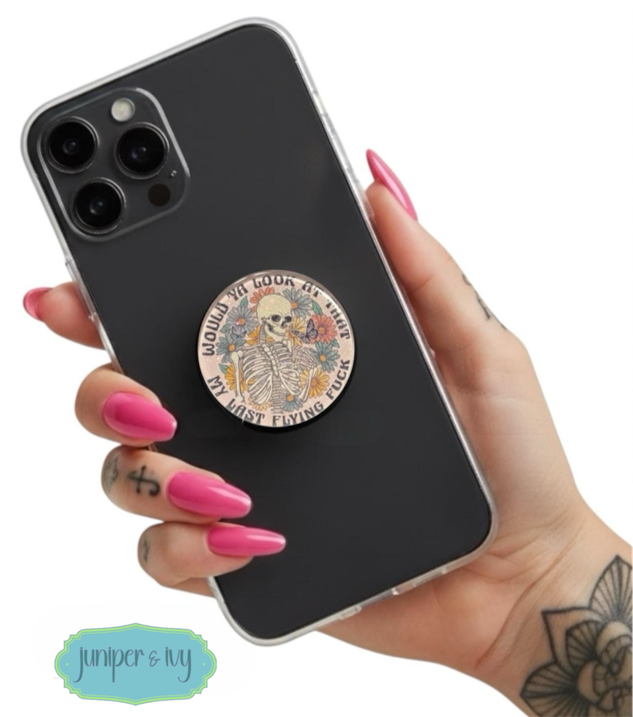 There it goes, my last flying fuck skeleton glass dome phone grip