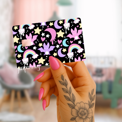 Bats and rainbows credit card skin