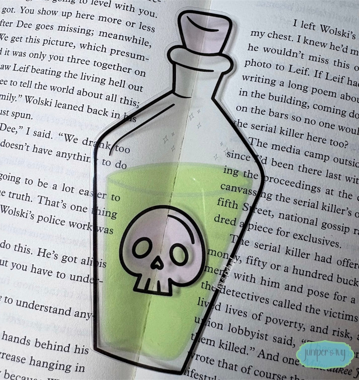 Poison bottle transparent bookmark
