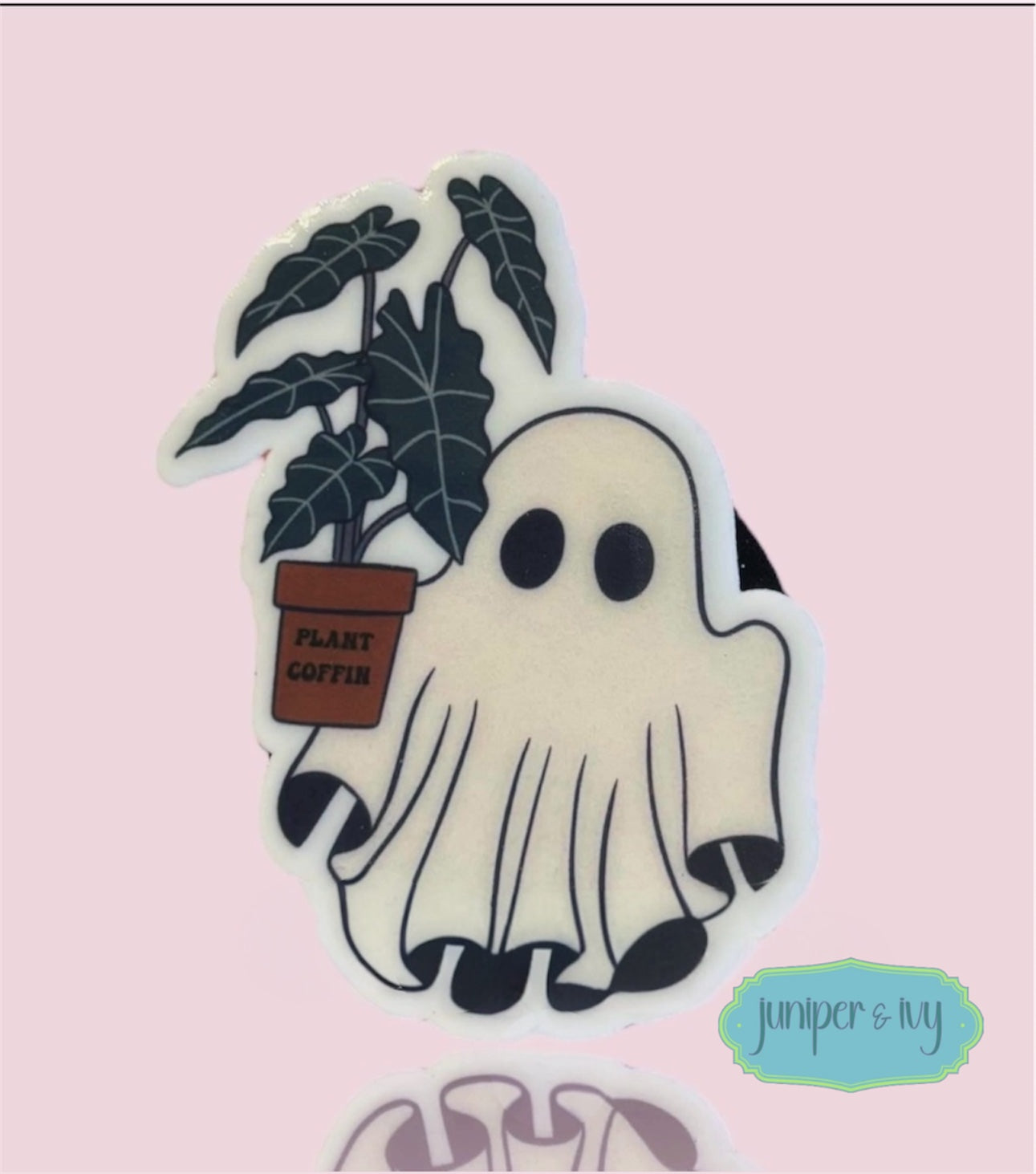 Ghost with plant shaped phone grip