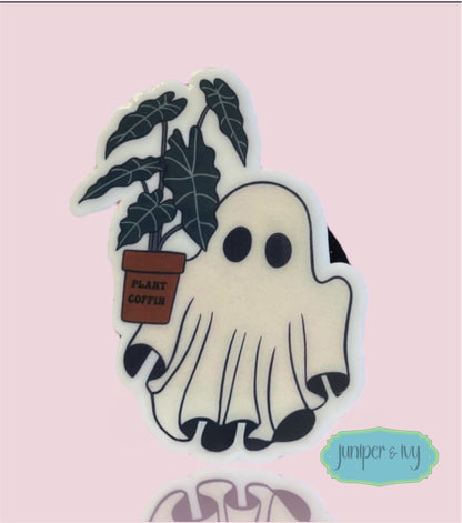 Ghost with plant shaped phone grip