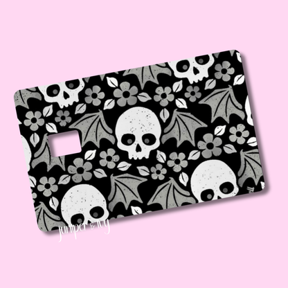 Winged skulls credit card skin