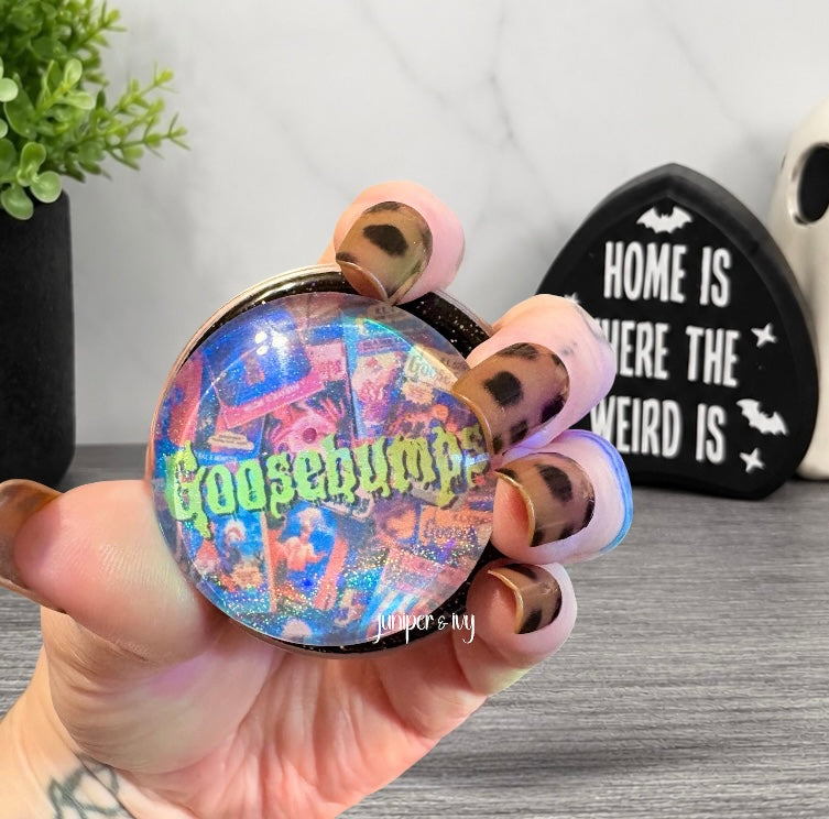 Goosebumps retro glass dome phone grip