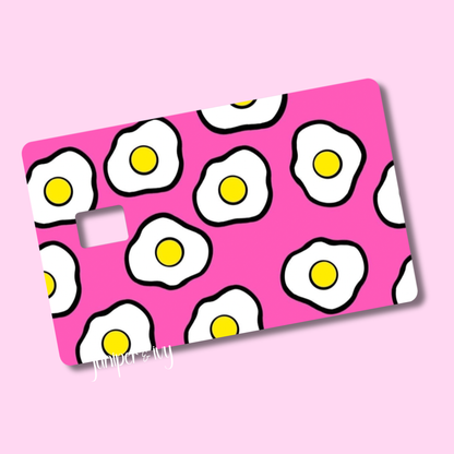 Pink fried egg credit card skin