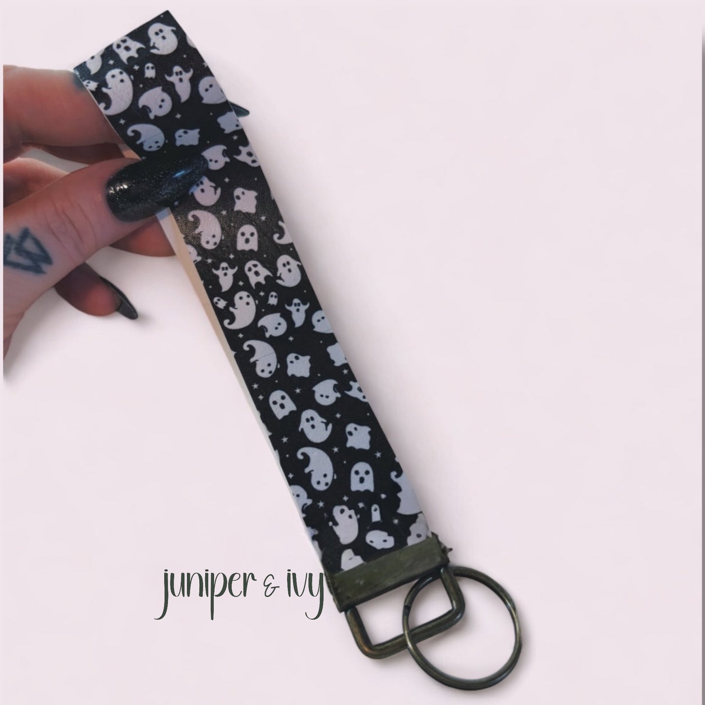Ghosts faux leather wristlet
