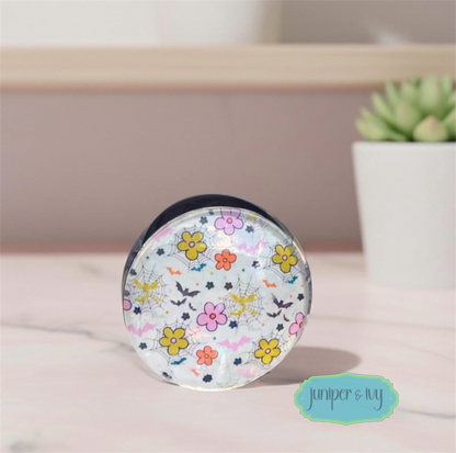 Spooky floral glass dome phone grip
