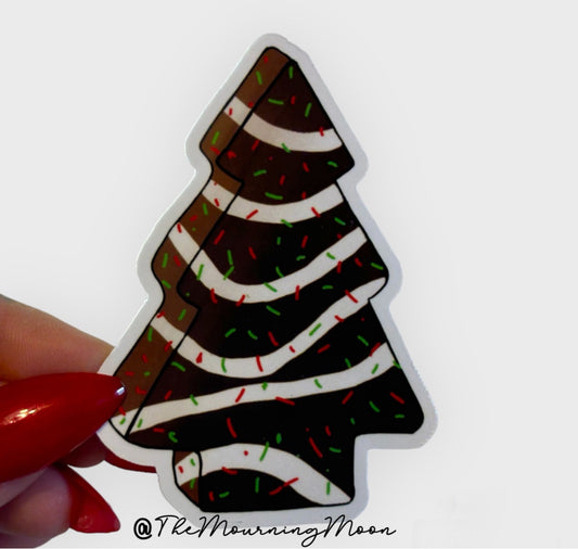 Christmas tree cake sticker