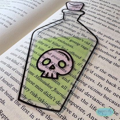 Poison bottle transparent bookmark