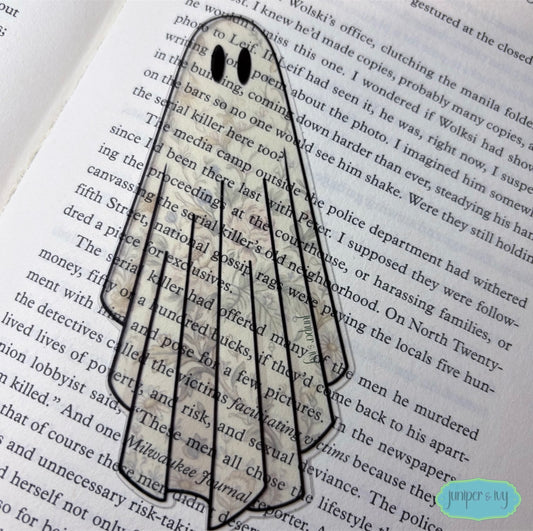 Vintage Floral ghost transparent bookmark
