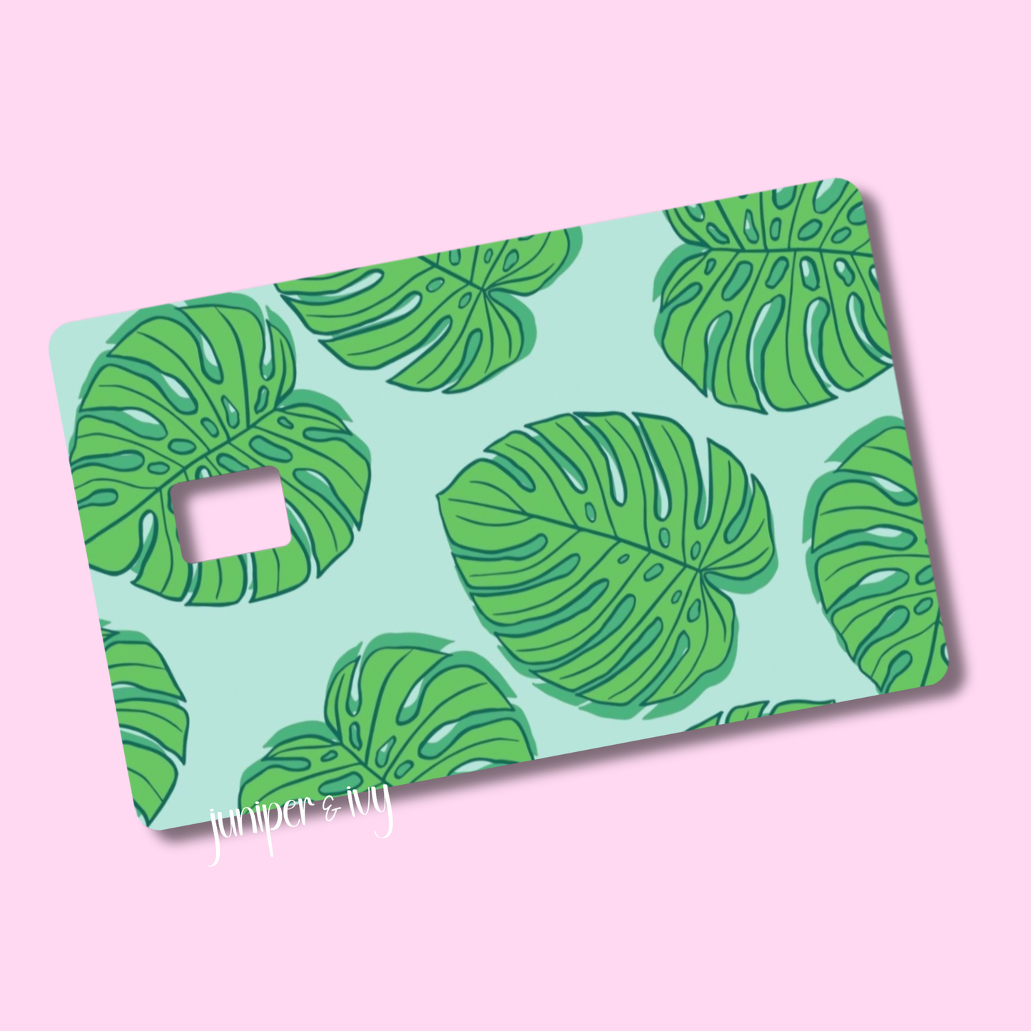 monstera leaf credit card skin