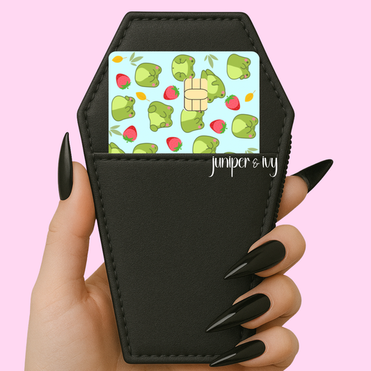 Frogs and strawberries credit card skin