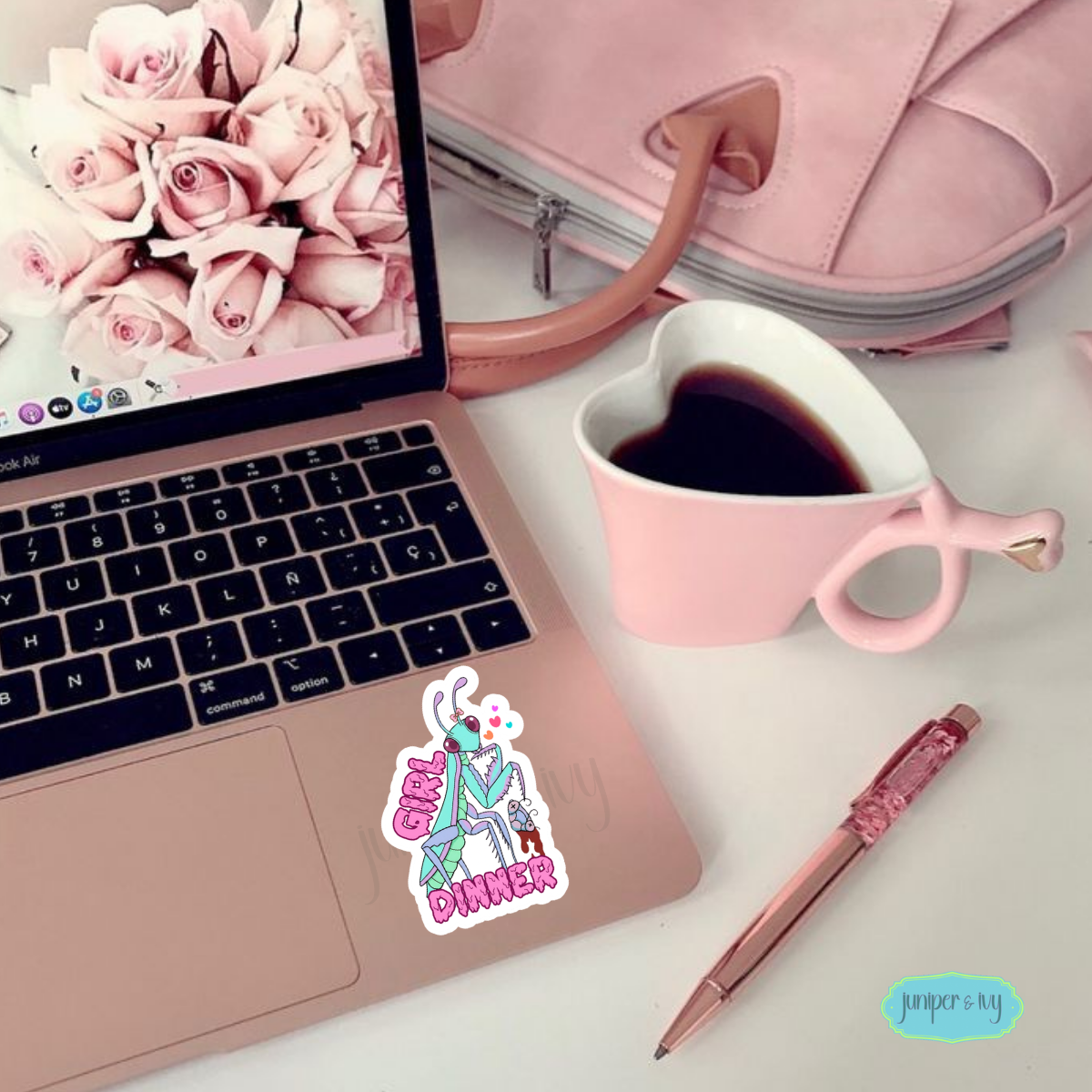 Girl dinner mantis sticker