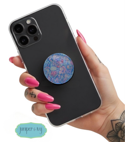 Whimsy mushrooms glass dome phone grip