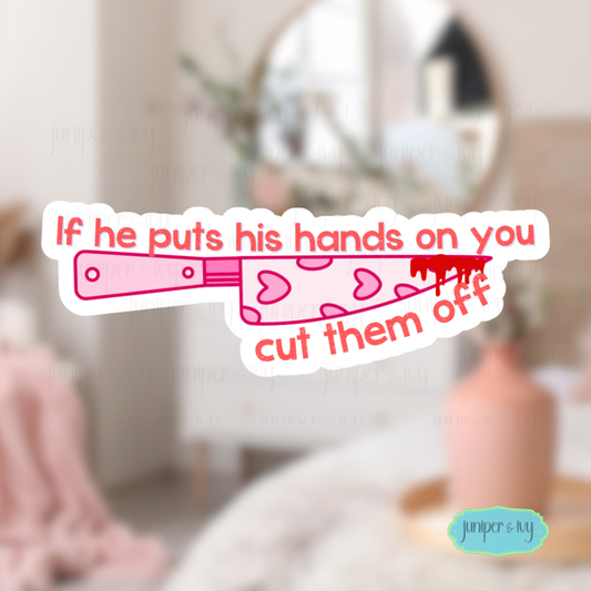 Cut Them Off – Cute Feminist Protection Sticker