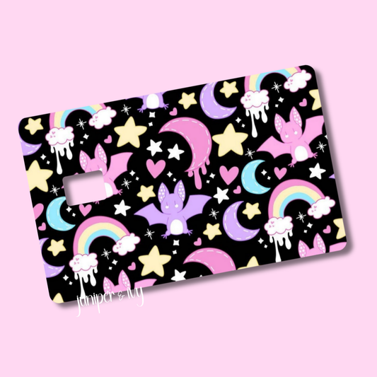 Bats and rainbows credit card skin