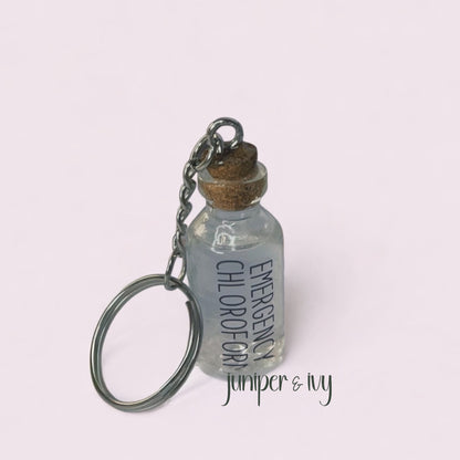 Emergency chloroform keychain