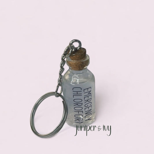 Emergency chloroform keychain