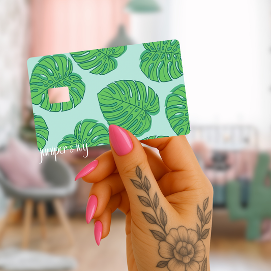 monstera leaf credit card skin