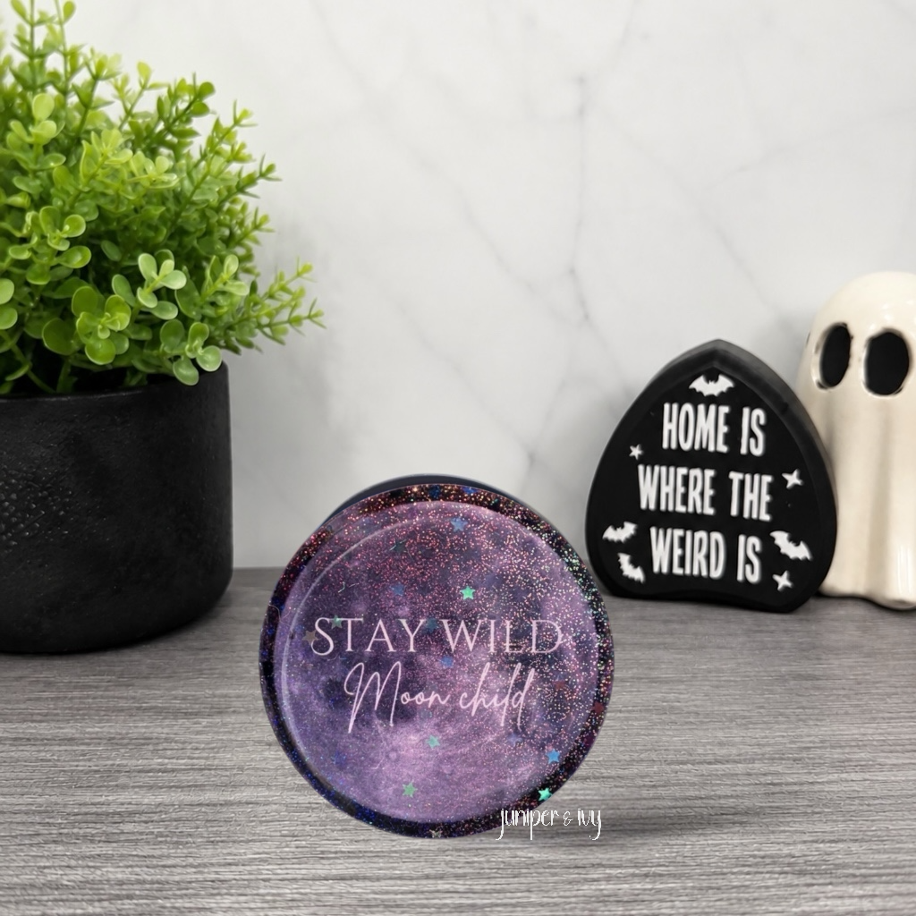 Stay wild moon child moon glass dome phone grip