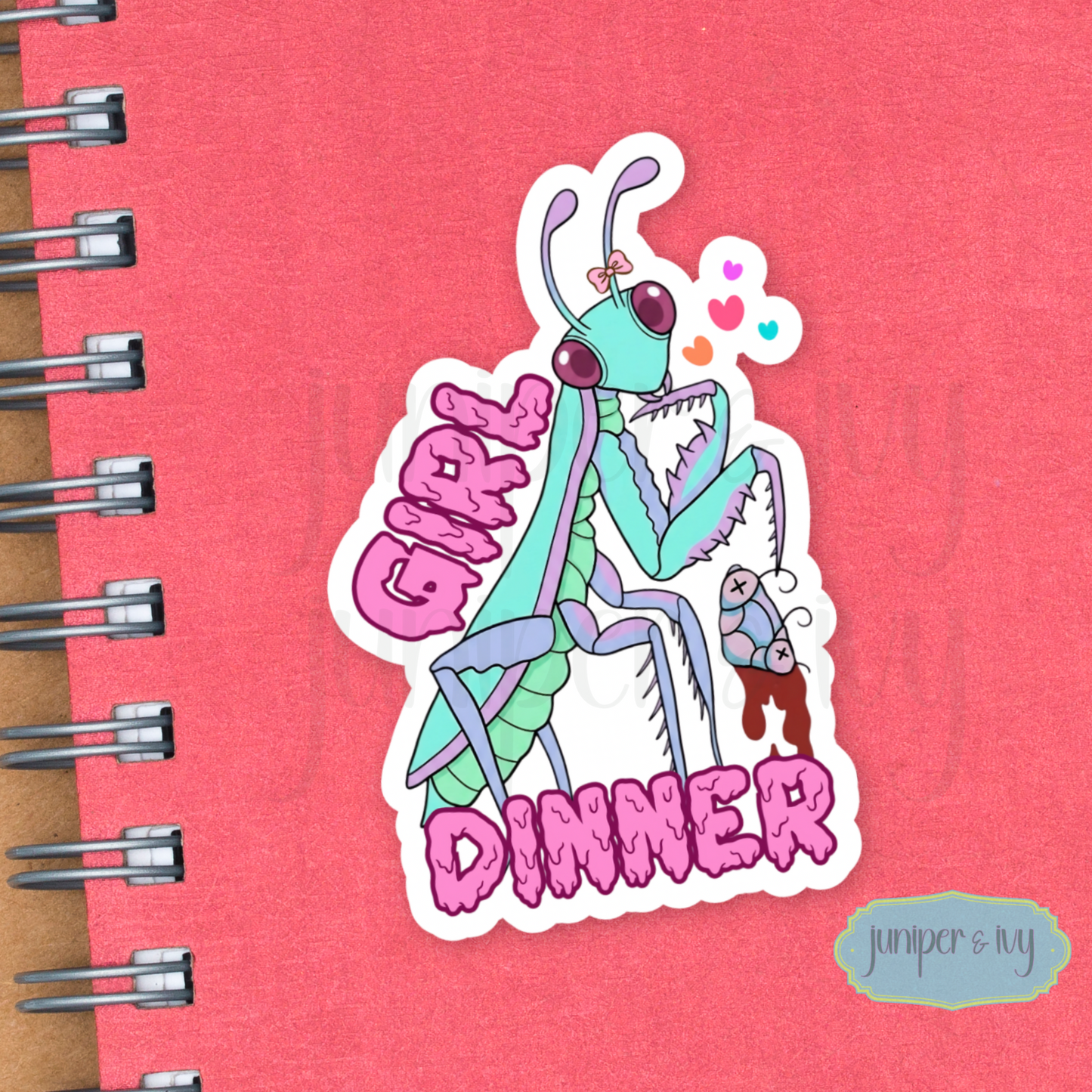 Girl dinner mantis sticker
