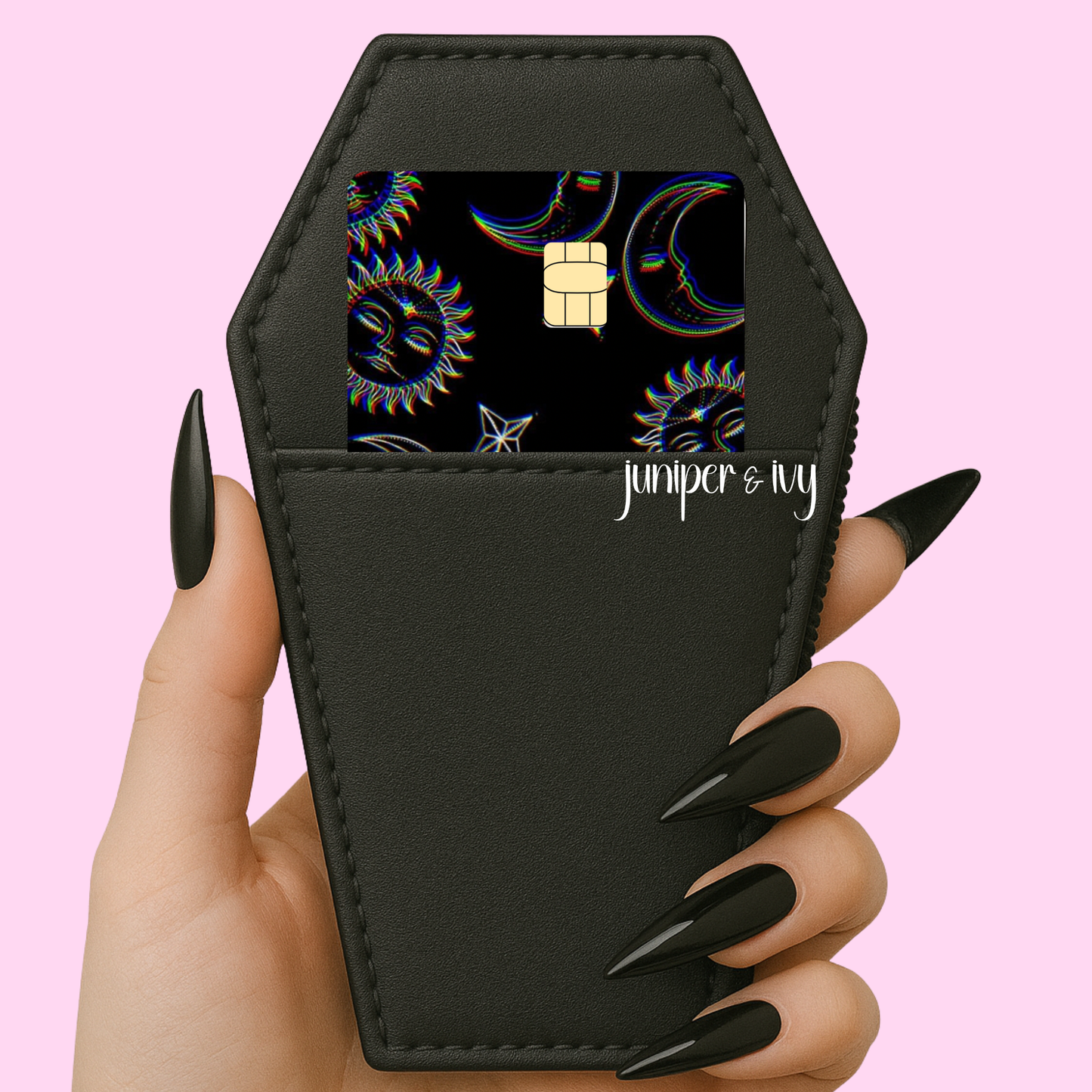 Black celestial credit card skin