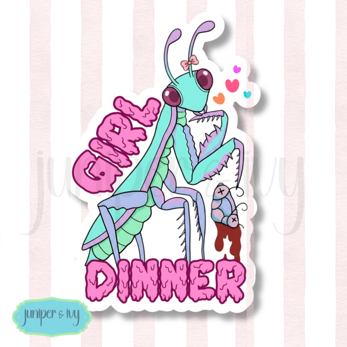 Girl dinner mantis sticker