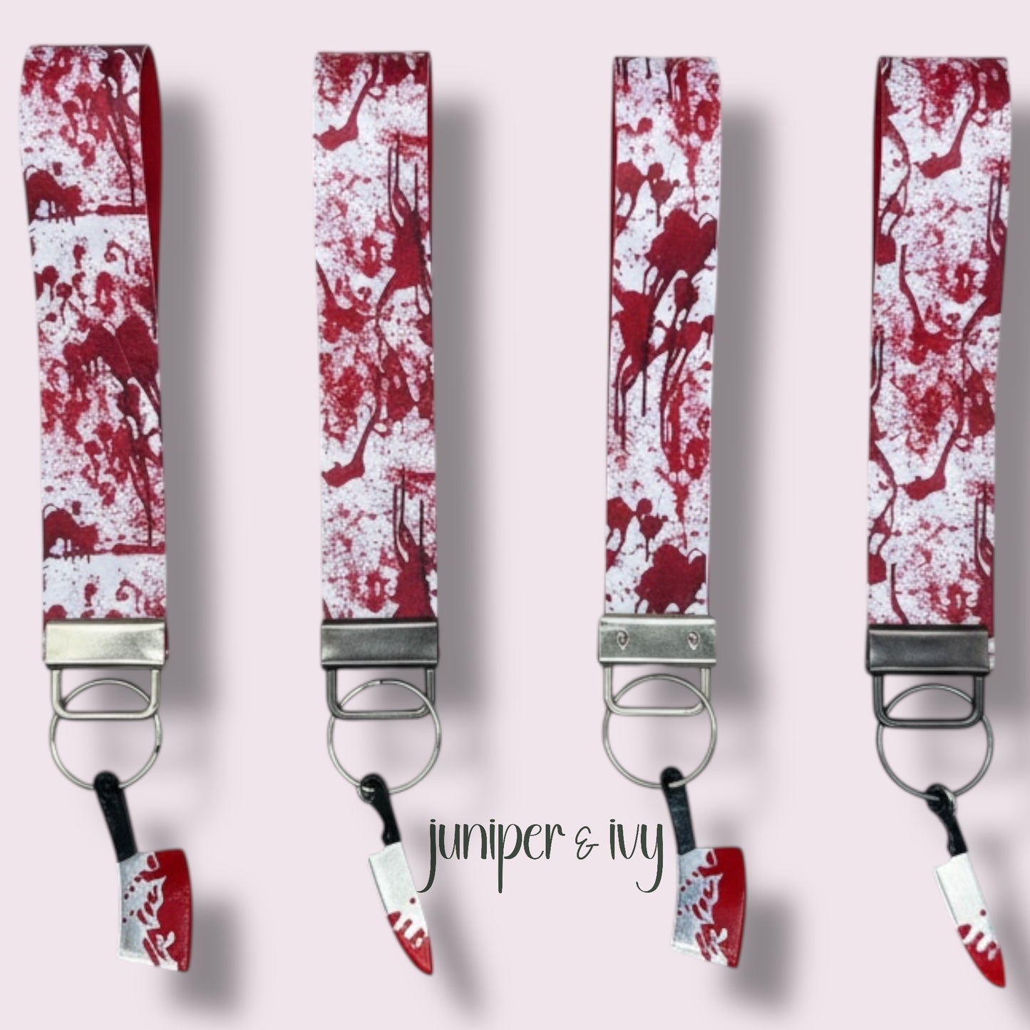 Blood splatter faux leather wristlet