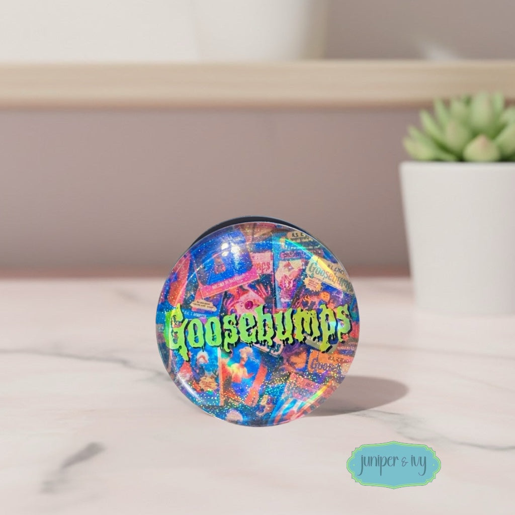 Goosebumps retro glass dome phone grip